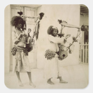 Adesivo Quadrado Músicos de Nubian (foto do sepia)