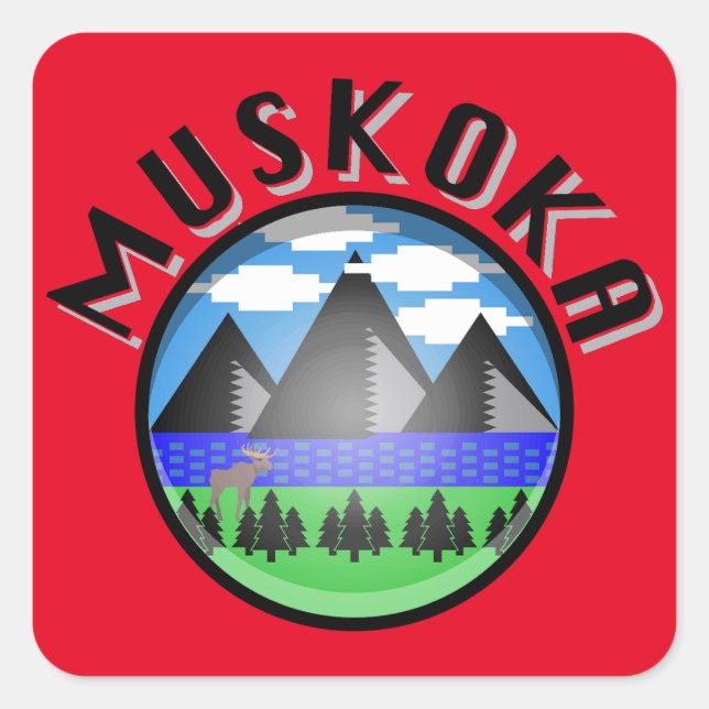 Adesivo Quadrado Muskoka Design (Versão 2) - Beach Towel (Frente)
