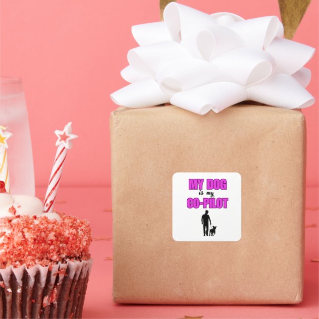 Adesivo Quadrado "My Dog is My Co-Pilot - Hunde-Liebhaber Design" (Festa)