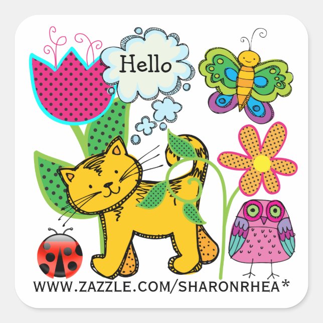 ADESIVO QUADRADO MY ZAZZLE - SRF (Frente)