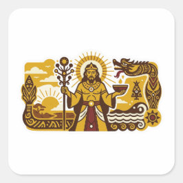 Adesivo Quadrado Mythology Batak (Mulajadi na Bolon)