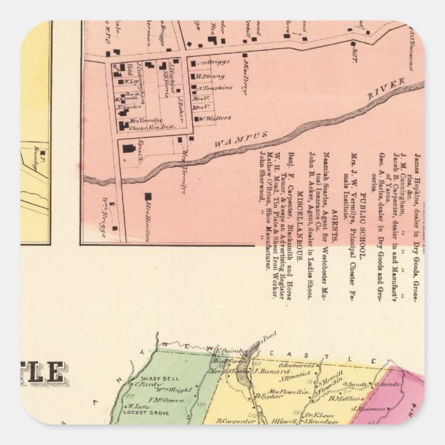 Adesivo Quadrado N Castle, Town (Frente)