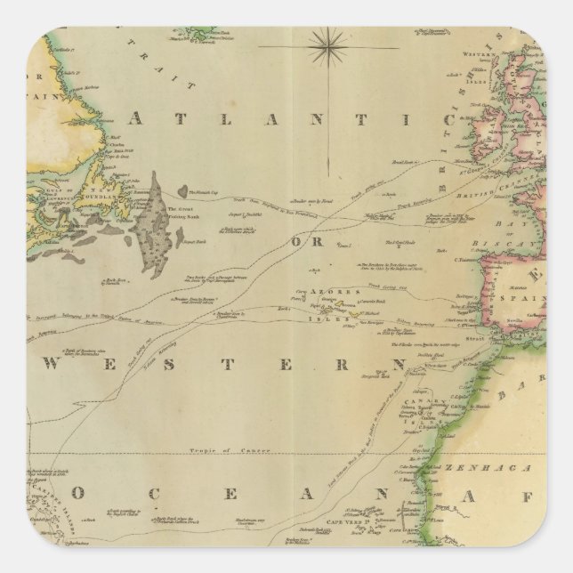 Adesivo Quadrado N Oceano Atlântico (Frente)