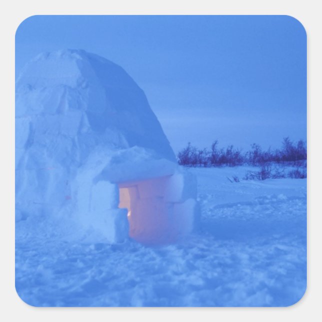 Adesivo Quadrado NA, Canadá, Manitoba, Churchill. igloo árctico (Frente)