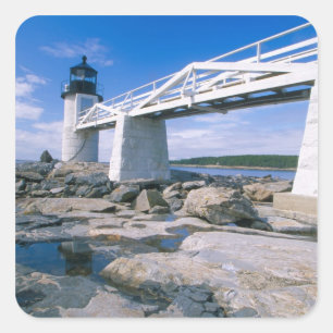 Adesivo Quadrado NA, EUA, Maine, Port Clyde.  Ponto Marshall