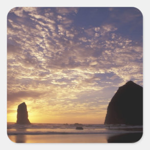 Adesivo Quadrado NA, EUA, Oregon, Costa de Oregon, Canon Beach com