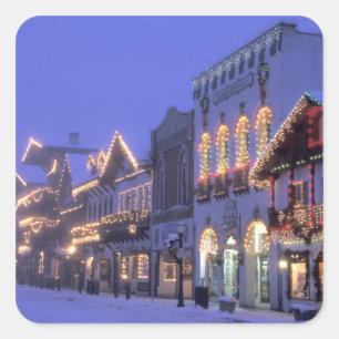 Adesivo Quadrado NA, EUA, Washington, Leavenworth. Rua Principal