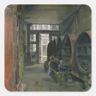 Adesivo Quadrado Na fábrica do vinagre em Hamburgo, 1891