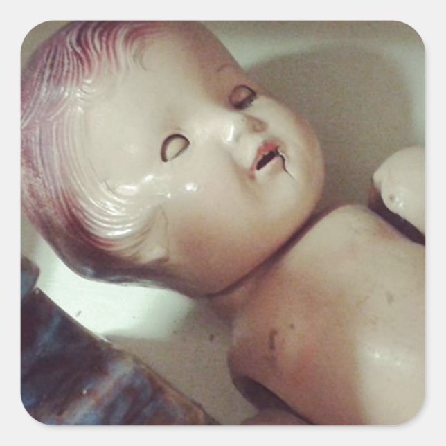 Adesivo Quadrado Na gaveta da loja antiga. (Frente)