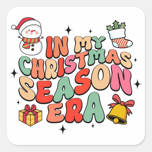 Adesivo Quadrado Na Minha Época De Natal (Frente)
