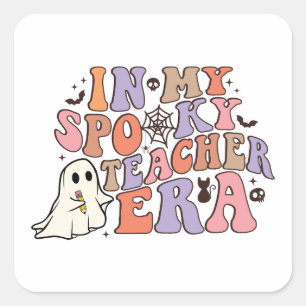 Adesivo Quadrado Na Minha Era De Professora Spooky - Professora Do