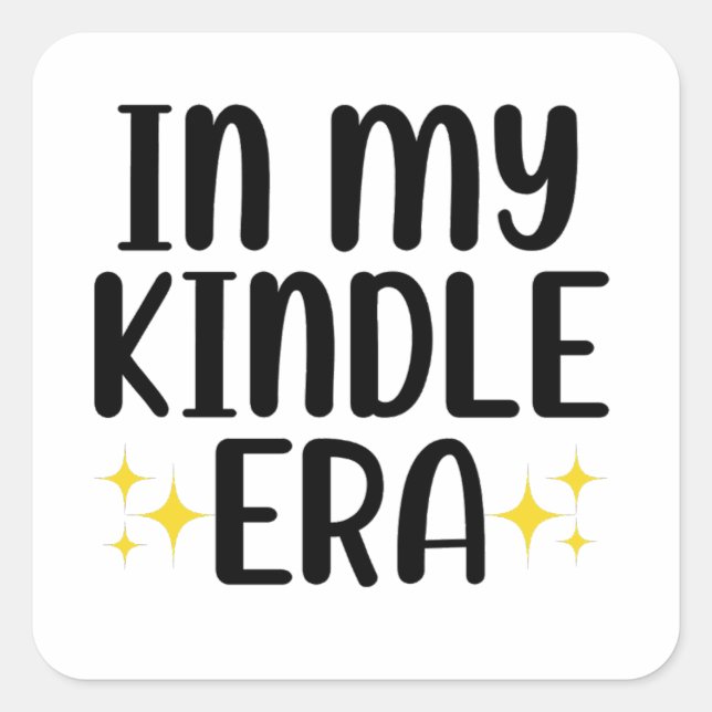 Adesivo Quadrado Na Minha Era Do Kindle (Frente)