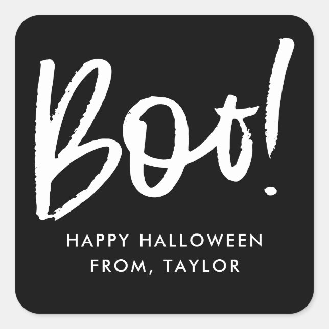 Adesivo Quadrado Na moda Boo Halloween (Frente)