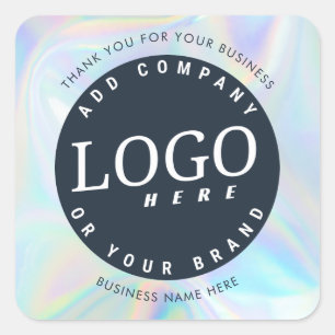 Adesivo Quadrado Na moda Holográfico para logotipos simples para em