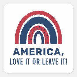 Adesivo Quadrado Na moda Patriótico Americano Arco-Íris Americano 4
