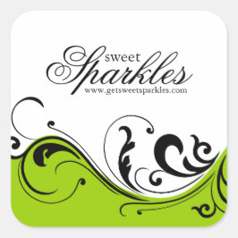 Adesivo Quadrado Na moda Scroll Packaging Stickers