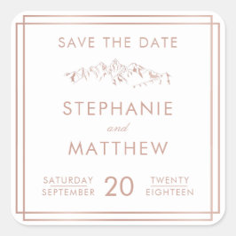 Adesivo Quadrado Na moda White e Rosa Dourado Mountain Guardem a da