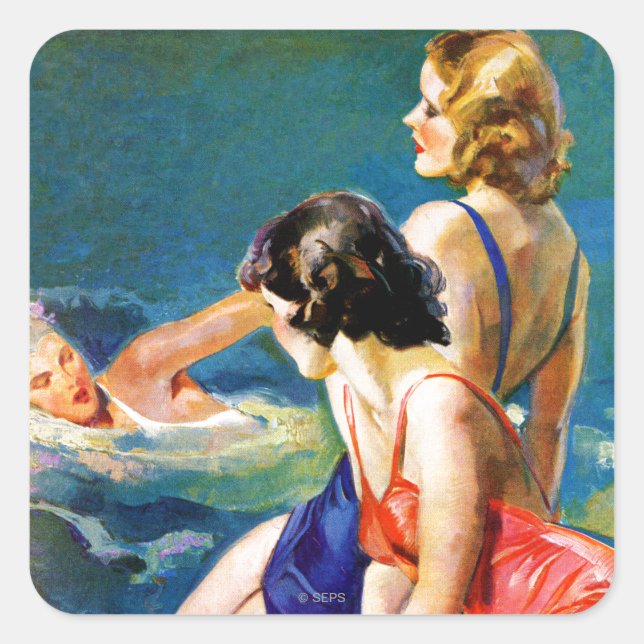 Adesivo Quadrado Na Piscina (Frente)