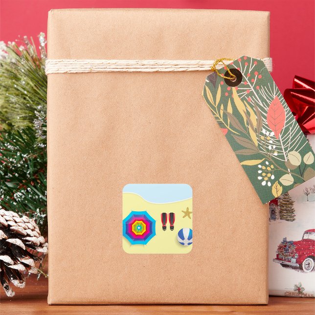 Adesivo Quadrado Na Praia (Criador carregado)