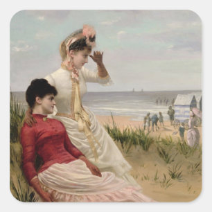 Adesivo Quadrado Na praia