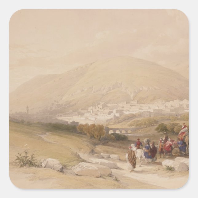 Adesivo Quadrado Nablous, antiga Shechem, 17 de abril de 1839, prat (Frente)