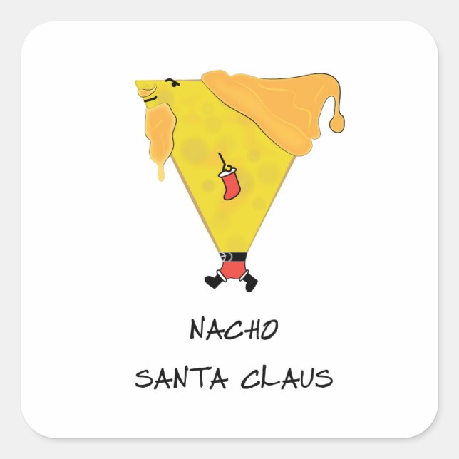 Adesivo Quadrado Nacho Santa Claus (Frente)
