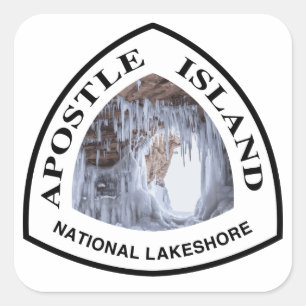 Adesivo Quadrado Nacional da ilha do apóstolo Lakeshore