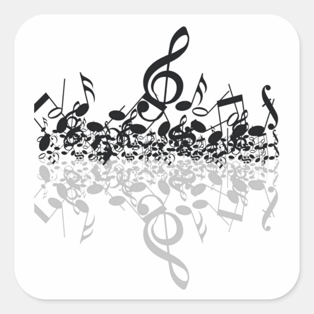 Adesivo Quadrado Nada, Mas Música Treuda, Aproxima Padrões (Frente)