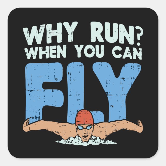 Adesivo Quadrado Nadador (Frente)