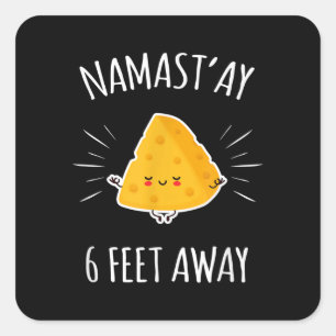 Adesivo Quadrado Namastay 6 Pés Distante Kawaii Cute Yoga Lover