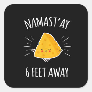Adesivo Quadrado Namastay 6 Pés Distante Kawaii Cute Yoga Lover