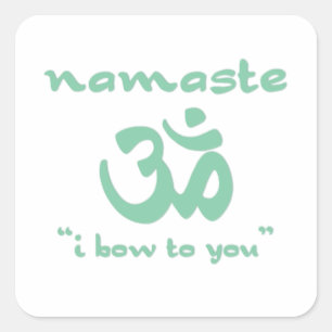 Adesivo Quadrado Namaste - Eu arco a você (em verde)