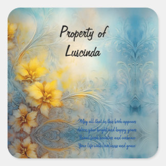 Adesivo Quadrado Nameplate Delicado Elegante/plante