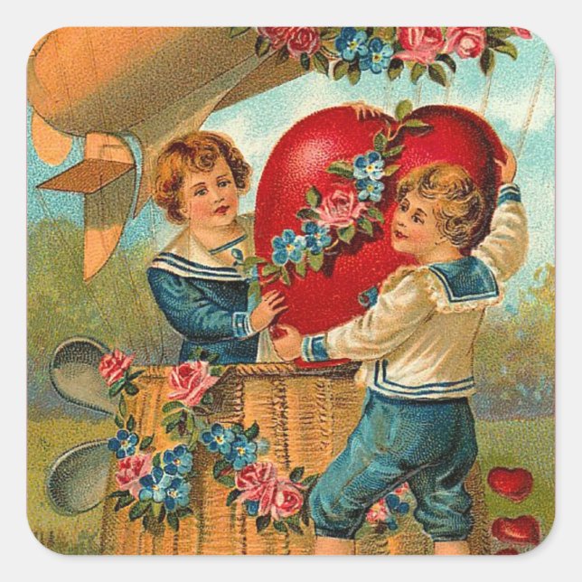 Adesivo Quadrado Namorados de cor (Frente)