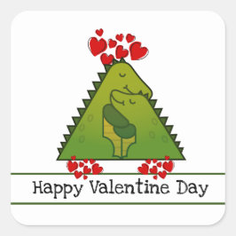 Adesivo Quadrado Namorados Dinossauro