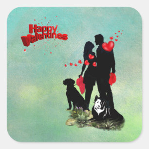 Adesivo Quadrado Namorados Feliz