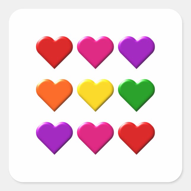 Adesivo Quadrado Namorados Hearts Sticker (Frente)