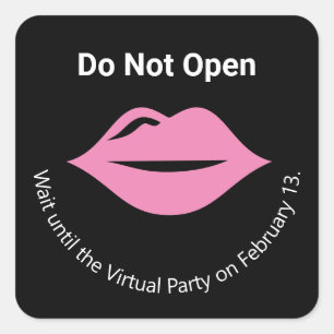 Adesivo Quadrado Não Abrir até os Lábios do Virtual Party Galentine