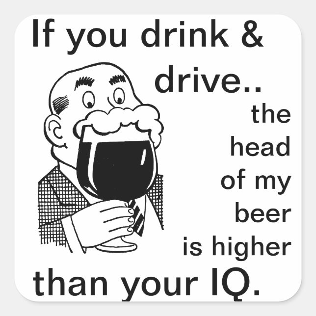 Adesivo Quadrado Não Beba nem dirija (Frente)