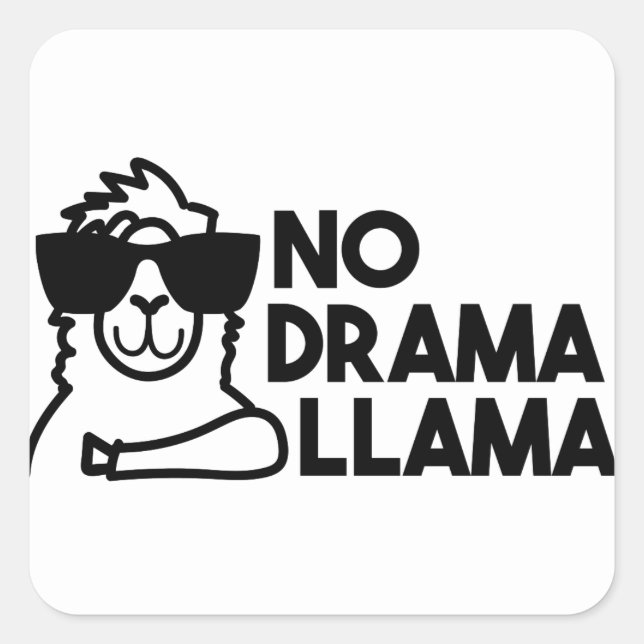 Adesivo Quadrado Não Llama Drama Stickers (Frente)