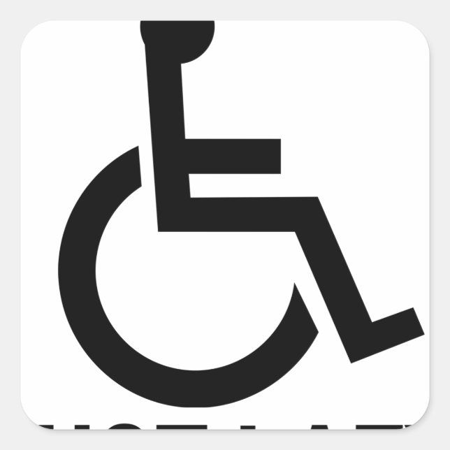 Adesivo Quadrado Não muito deficiente apenas preguiçoso - camiseta  (Frente)