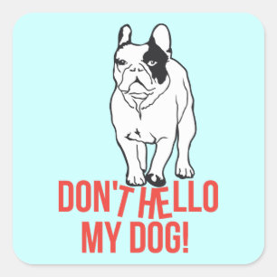 Adesivo Quadrado Não olhem meu cachorro!