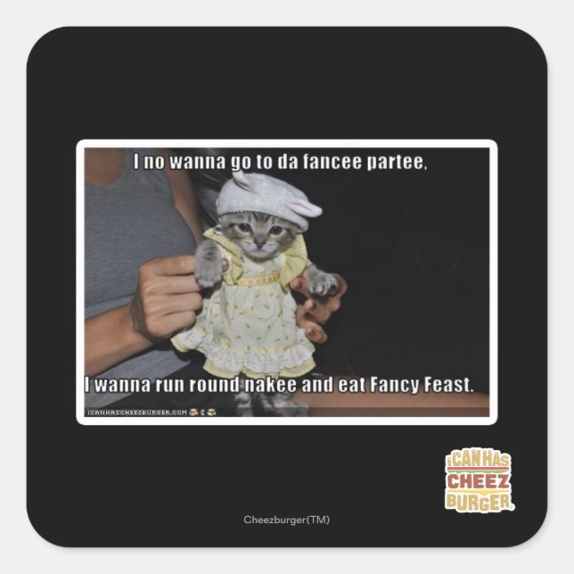 Adesivo Quadrado Não quero ir à festa da noiva (Frente)