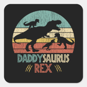 Adesivo Quadrado Não se meta com o Pai Pai da Família Saurus Dino