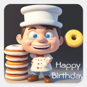 Adesivo Quadrado Não Toque Nas Minhas Rosquinhas, Vinhetas De Anive