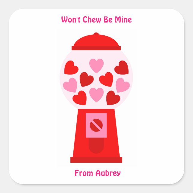 Adesivo Quadrado Não vai mastigar o meu Namorados de palito (Frente)