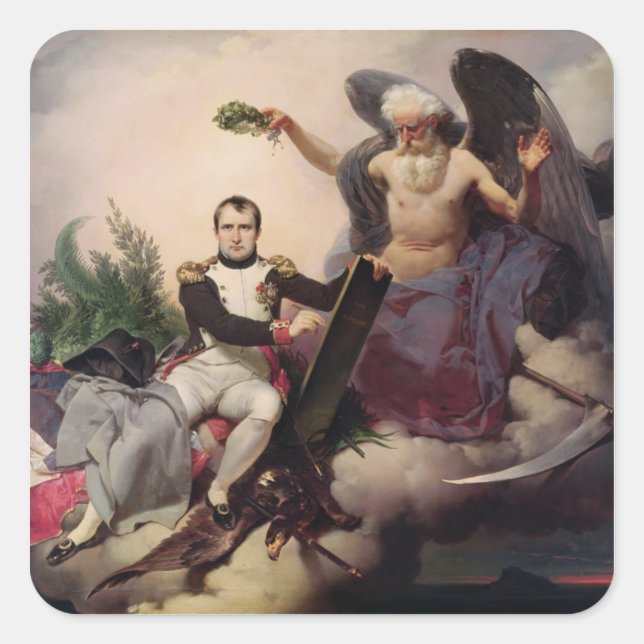 Adesivo Quadrado Napoleão Crowned por Time, antes de 1833 (Frente)