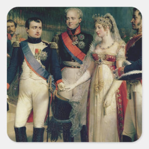 Adesivo Quadrado Napoleon Bonaparte que recebe a rainha Louisa