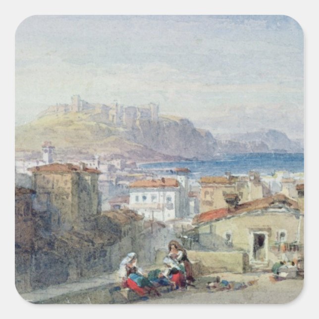 Adesivo Quadrado Nápoles, século XIX; aquarela; (Frente)