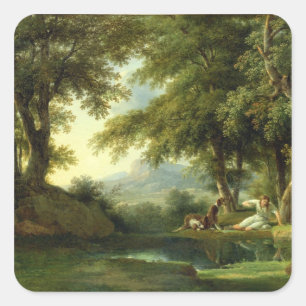 Adesivo Quadrado Narciso que admira sua reflexão